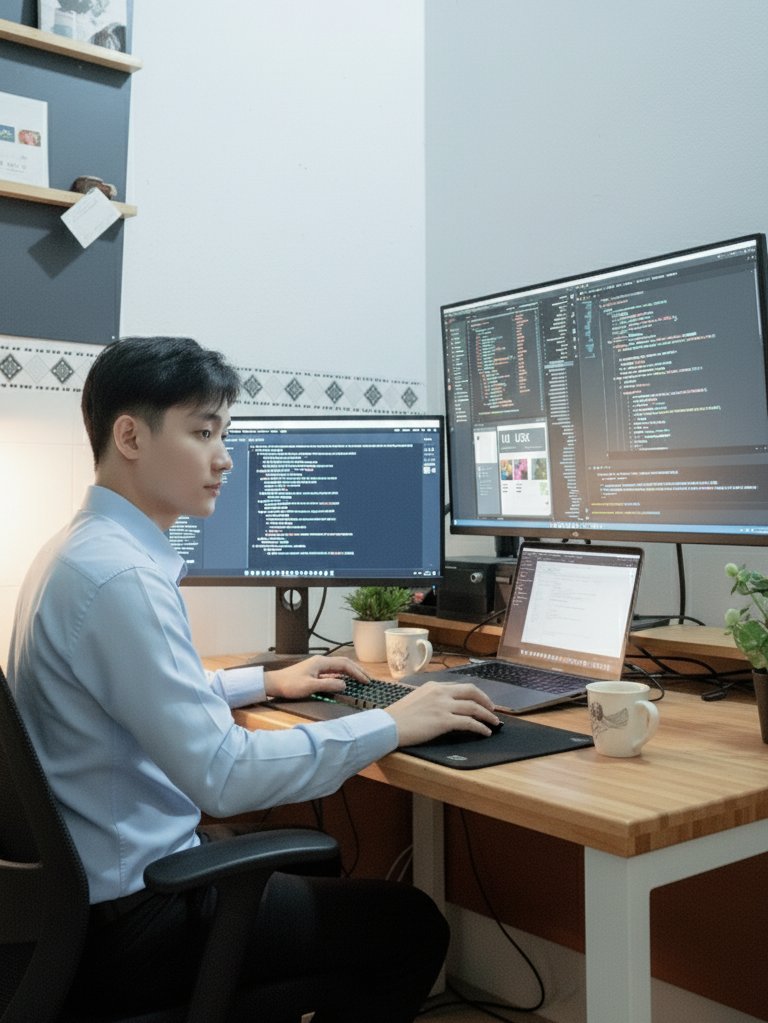 Ninh Vũ đang làm việc thiết kế website và phát triển ứng dụng web chuyên nghiệp
